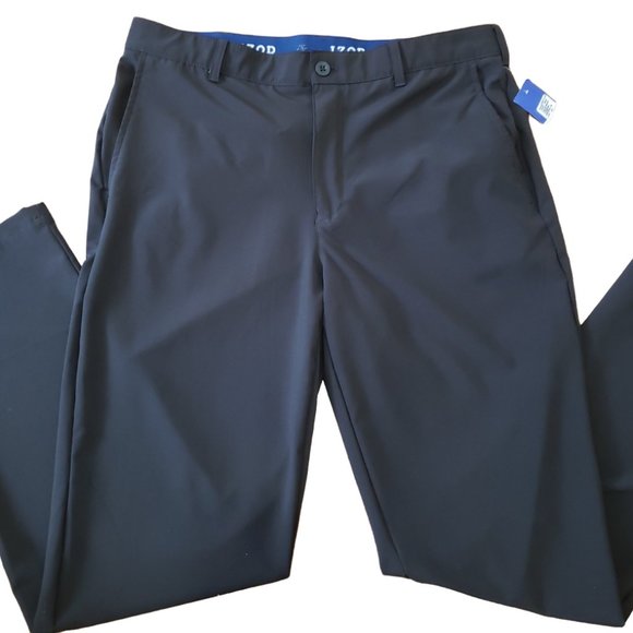IZOD Swingflex Men's 36 Black Classic-Fit Stretch Performance Golf Pants NWT $70 - Picture 11 of 14
